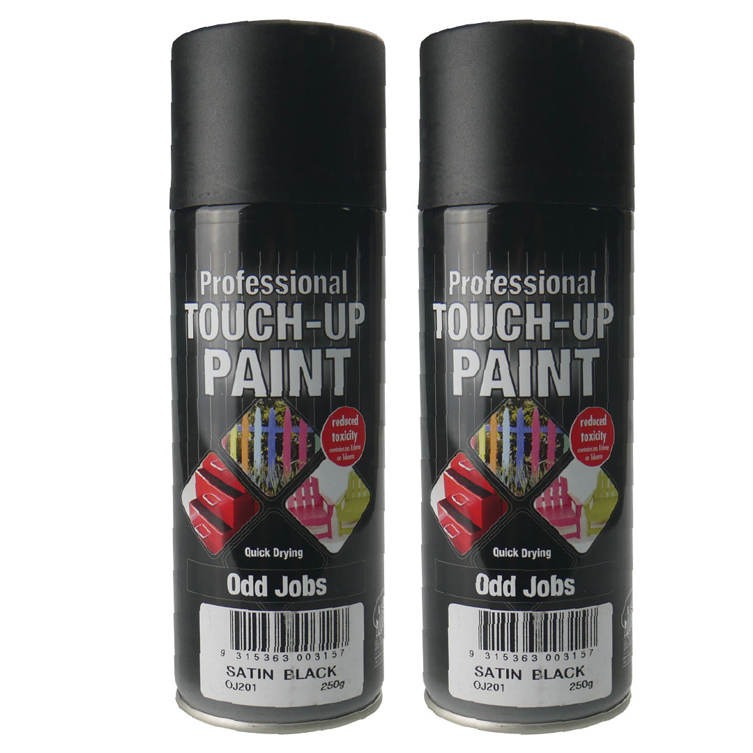 Odd Jobs Quick Drying Enamel Paint Satin Black Twin Pack 250G