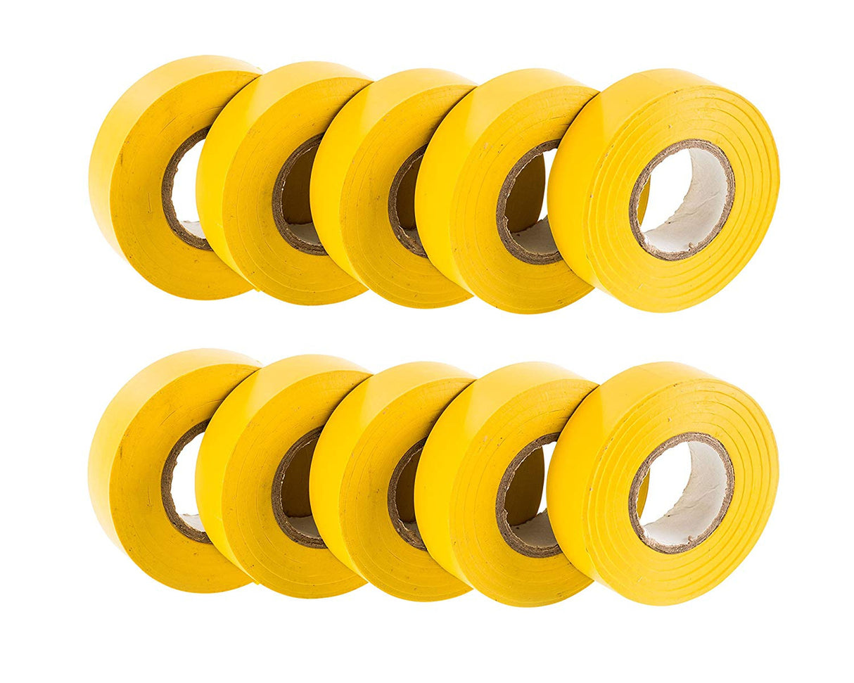 Nitto PVC Tape 18mm x 20m Yellow 10 Pack