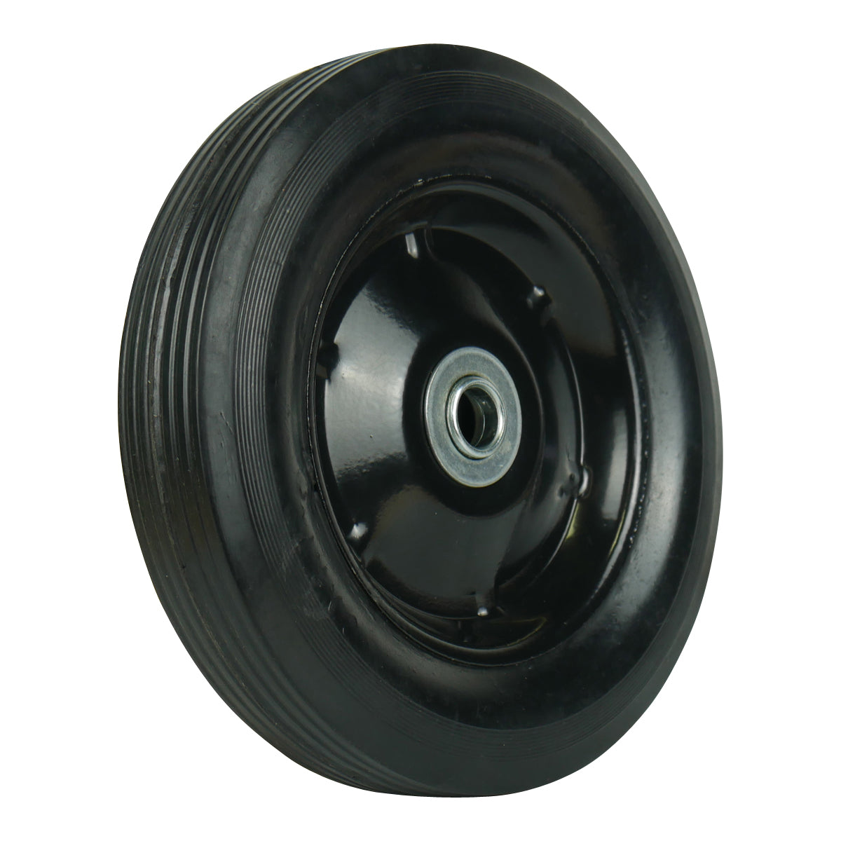 Solid Rubber NO Flat Wheels With Metal Rims - Various Sizes