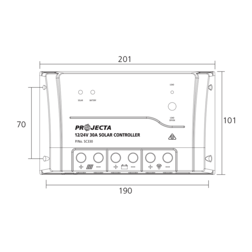 Projecta Automatic 12/24V 30A 4 Stage Solar Charge Premium Controller With Remote Control