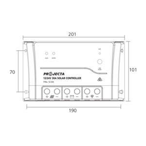 Projecta Automatic 12/24V 30A 4 Stage Solar Charge Premium Controller With Remote Control