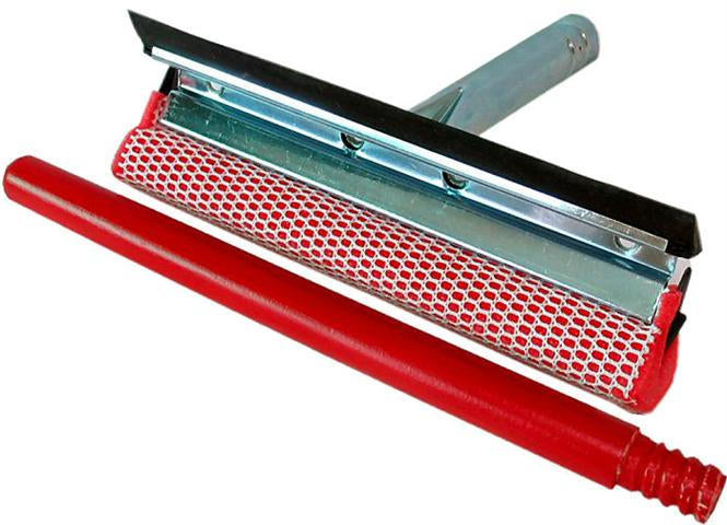 Squeegee with Red Wooden Long Handle