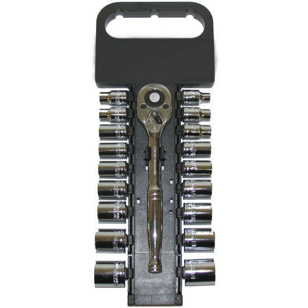 Socket & Ratchet Set 3/8 Inch Drive 19 Piece