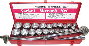 27 Piece MM/SAE 3/4 Inch Drive Combination Socket Set