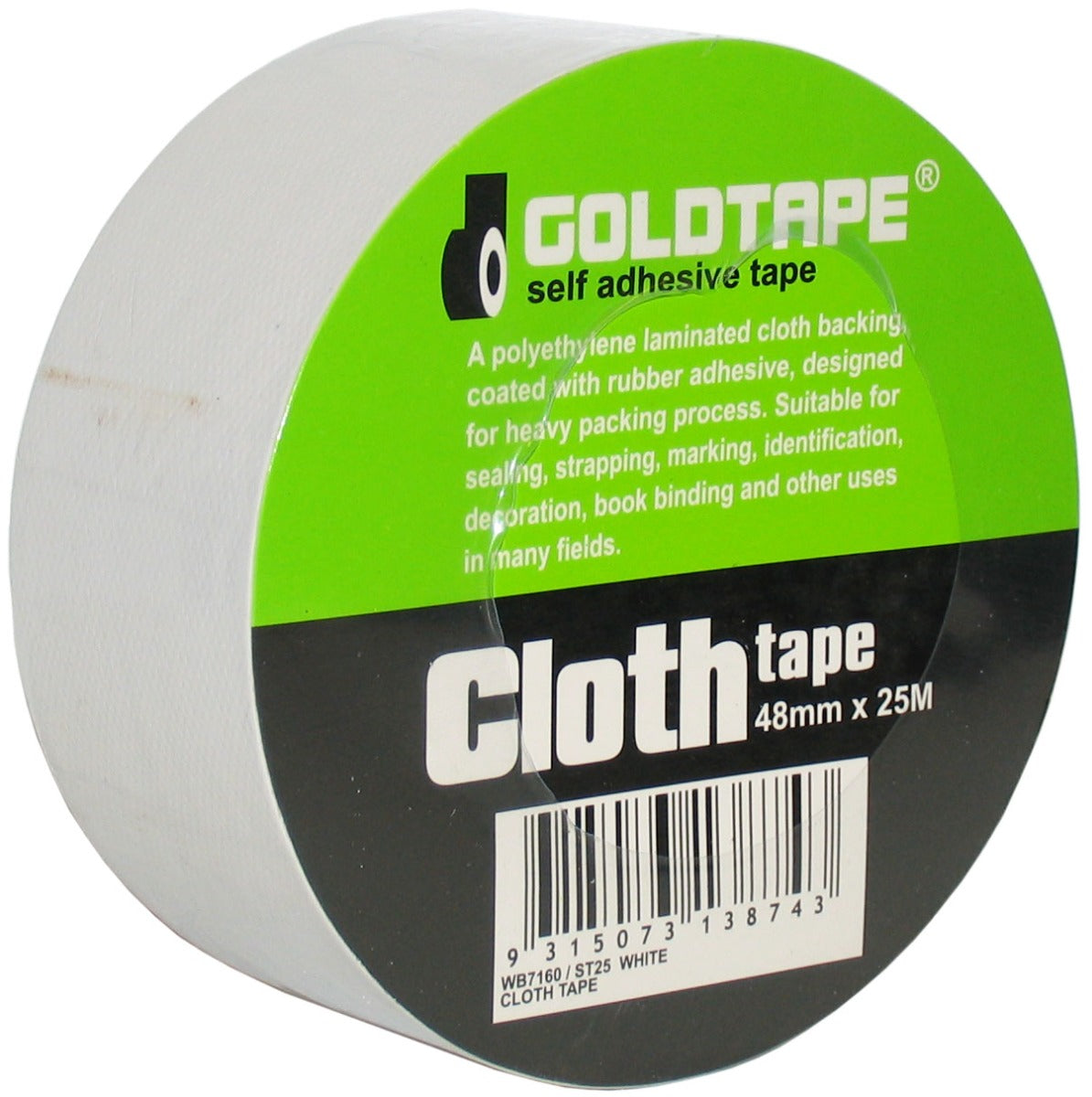 Cloth Gaffer Tape White 48mm x 25m