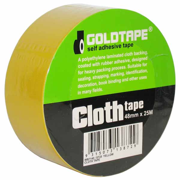 Cloth Gaffer Tape Yellow 48mm x 25m