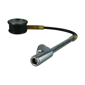 Dial Tyre Gauge With Hose Dual Head Chuck 0-100Psi