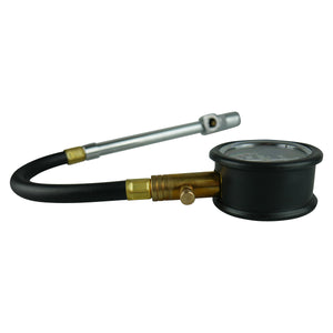 Dial Tyre Gauge With Hose Dual Head Chuck 0-100Psi