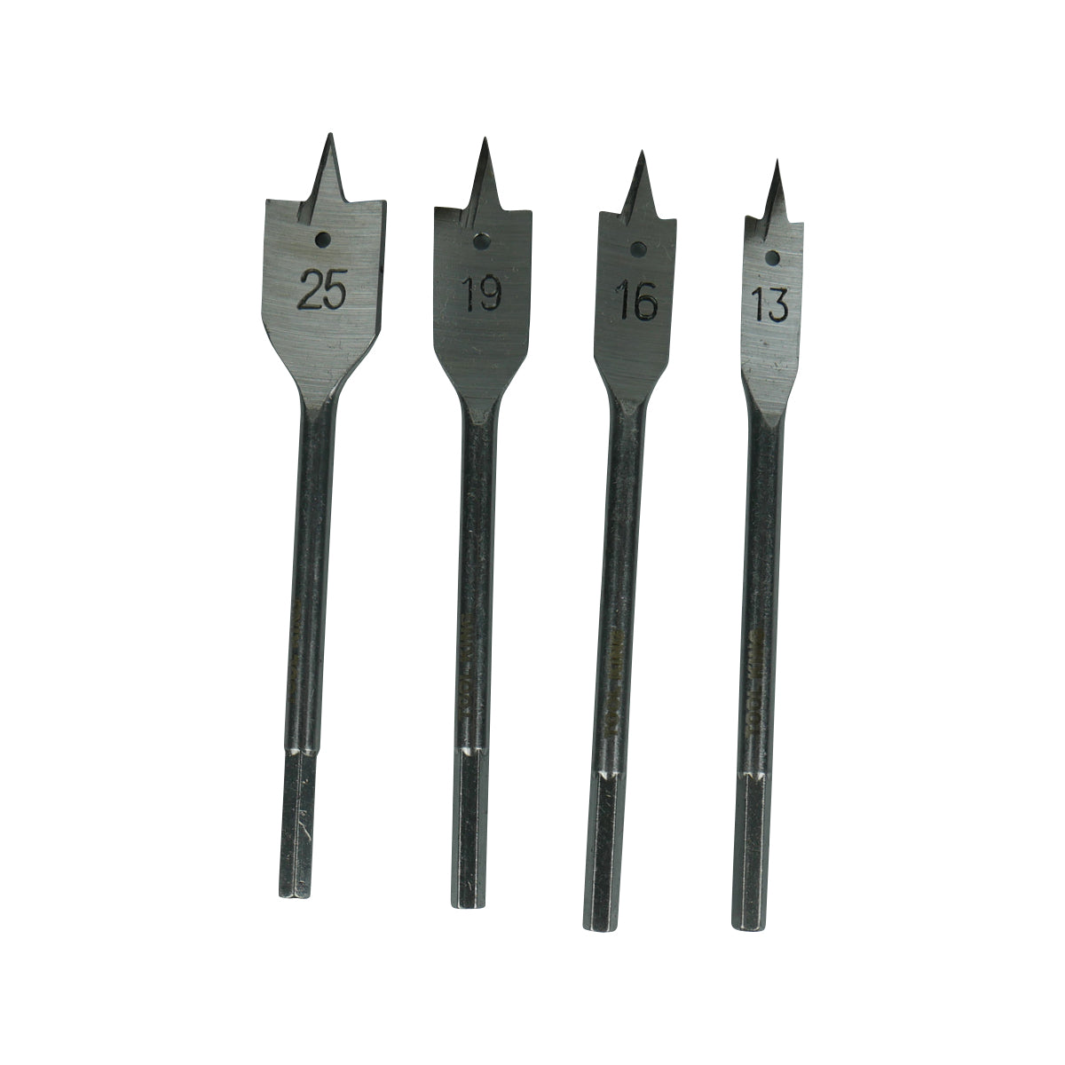 Wood Spade Bit Set with Hex Shank 4 Piece