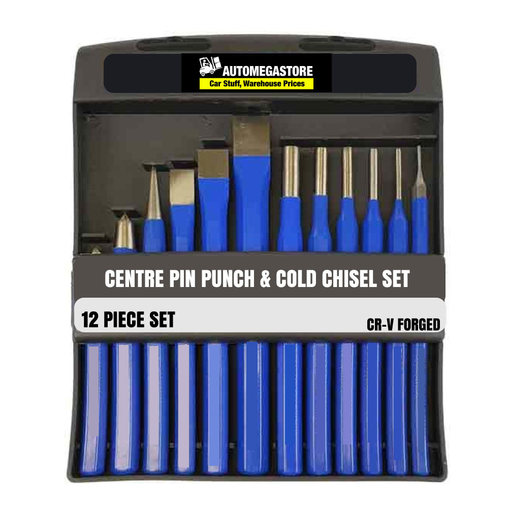 Centre Pin Punch & Cold Chisel Set 12 Pice