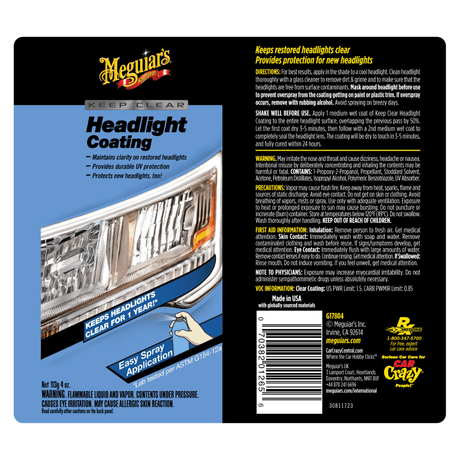 Meguiars Keep Clear Headlight Coating 113g Aerosol