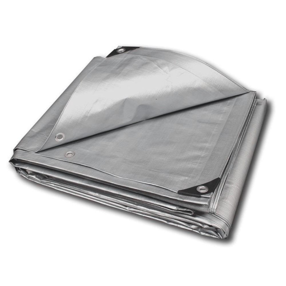 Premium Heavy Duty Silver Poly Tarp 4.9m x 3m (12ft x 16ft)