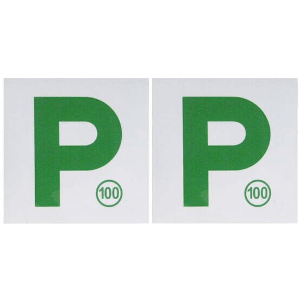 Magnetic P Plates White & Green P - 100 SPEED