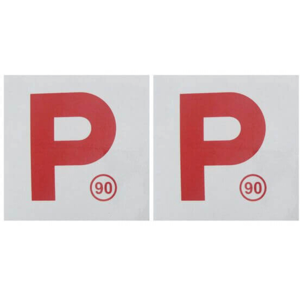 Magnetic P Plates White & Red P - 90 Speed