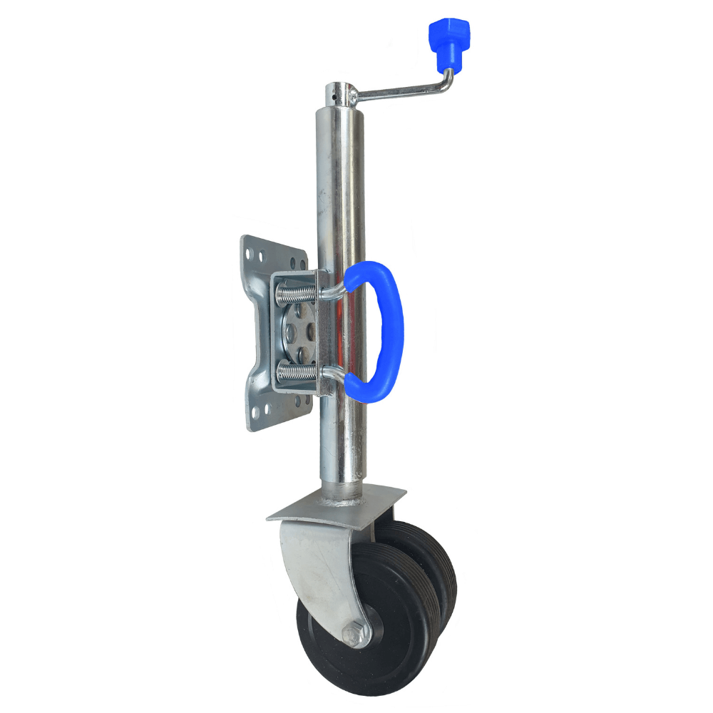 Jockey Wheel with Twin Solid Rubber Wheels Swivel 6" (150mm)