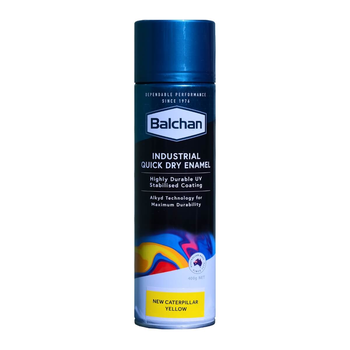 Balchan Quick Dry Industrial Enamel Paint New Caterpillar Yellow 400g