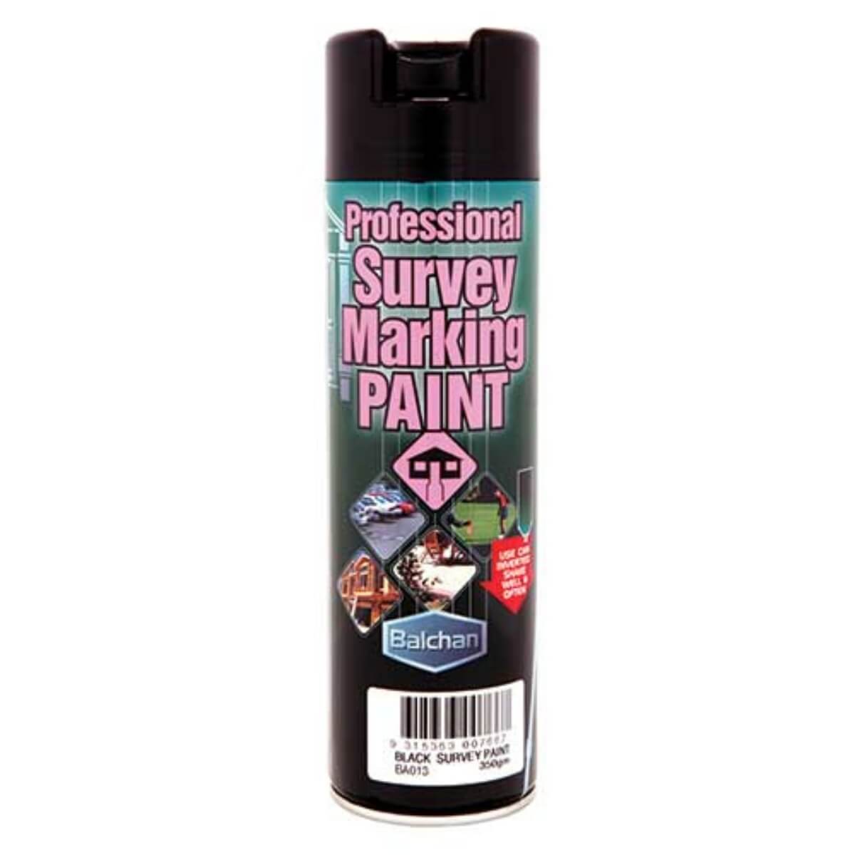 Balchan Professional Survey Marking Paint Brilliant Black 350g