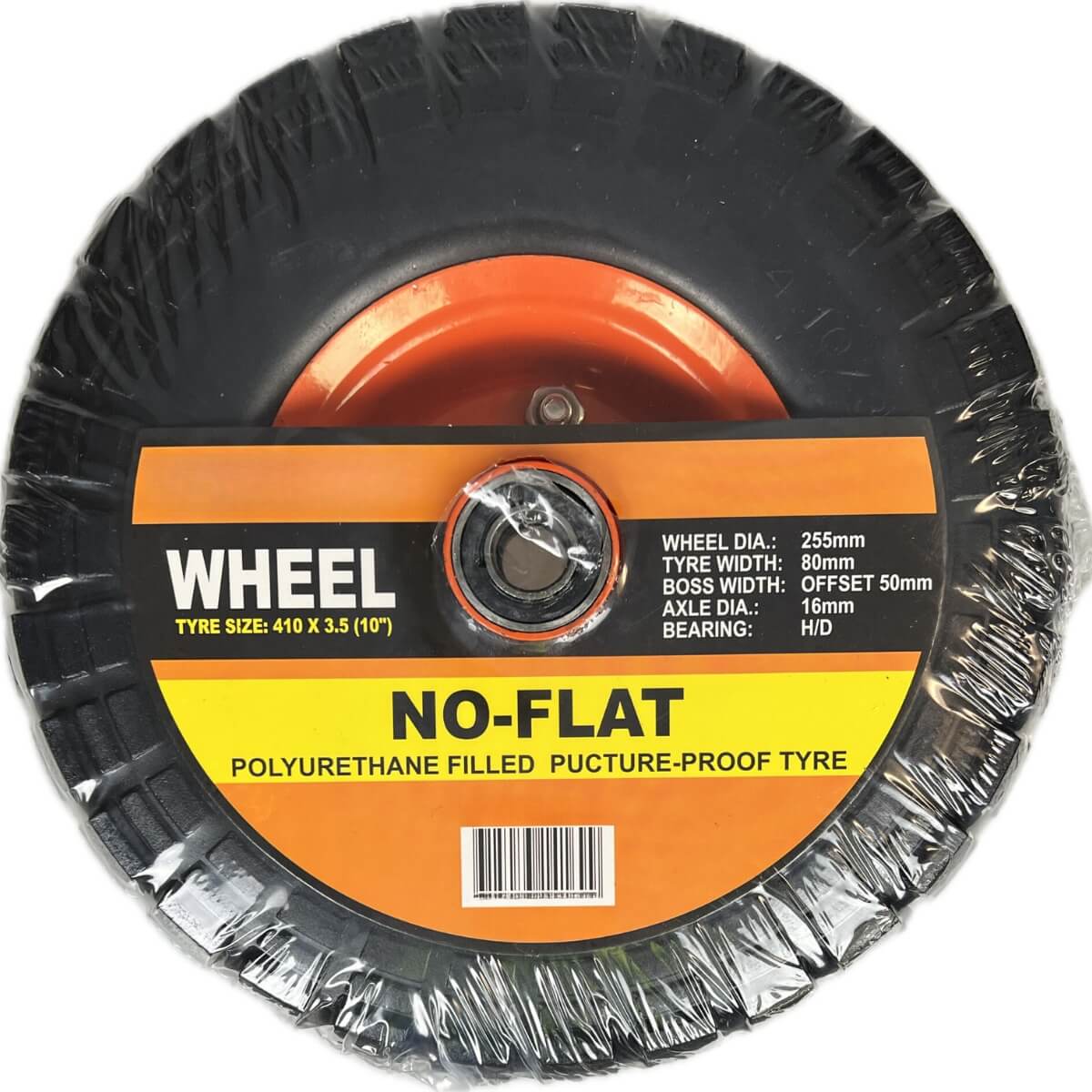 Solid Rubber NO Flat Wheels With Metal Rims - Various Sizes