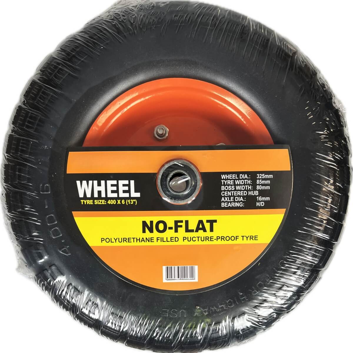 Solid Rubber NO Flat Wheels With Metal Rims - Various Sizes