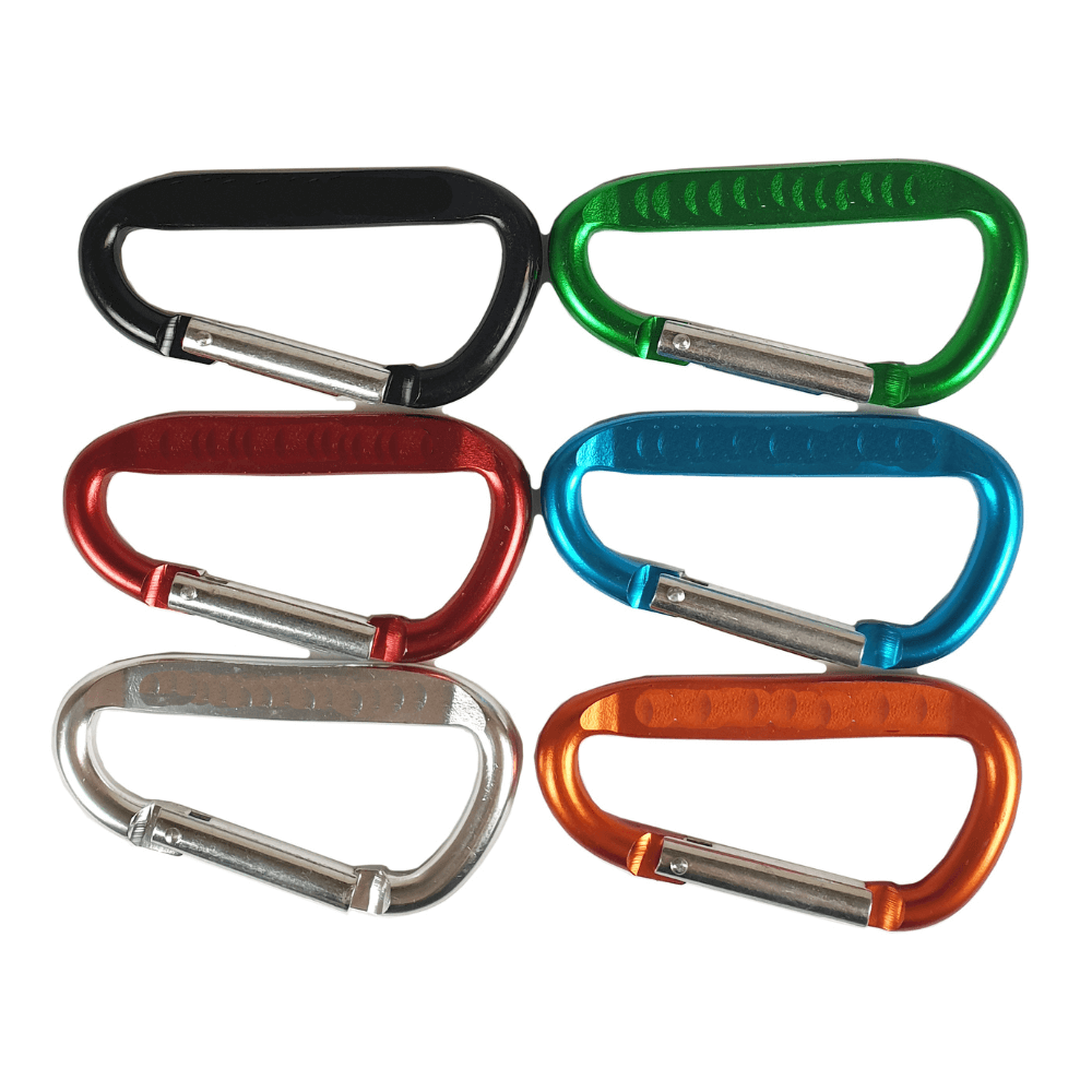 Carabiner Aluminium Alloy Straight Auto Lock Release 5.3mm 6 Pack